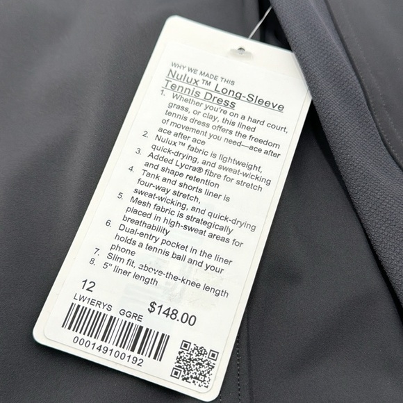 Lululemon Nulux Long Sleeve Tennis Dress Size 12 - Picture 10 of 13